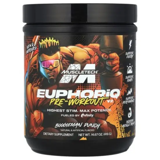 MuscleTech EuphoriQ&reg; Pre-Workout V2, Boogieman Punch, 14.67 oz (416 g) image {4}