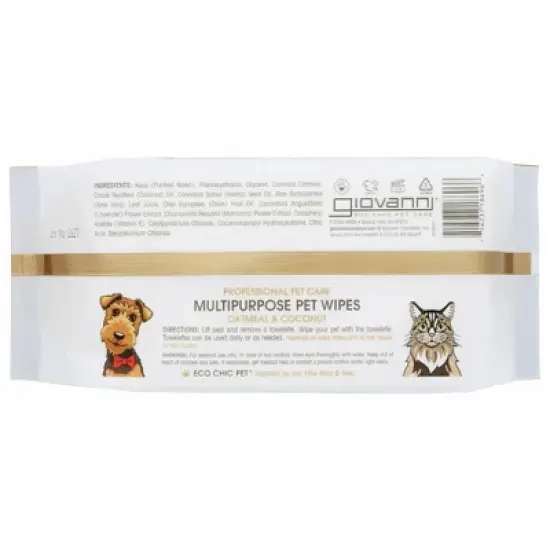 Giovanni Oatmeal & Coconut Multipurpose Pet Wipes - 75 ct image {1}
