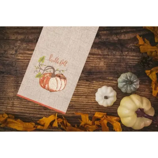 C&F Home 18" x 27" Harvest Time Pumpkin Fall Embellished Flour Sack Kitchen Towel image {3}