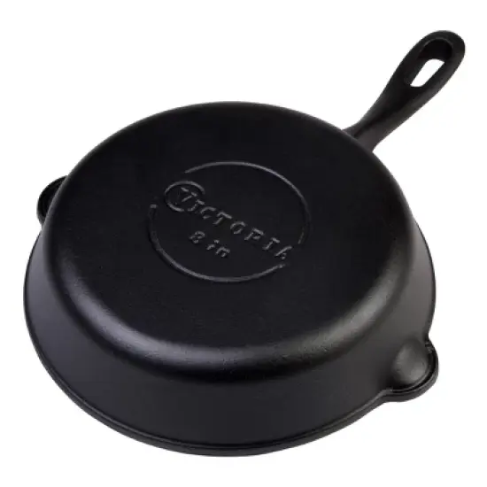 Victoria Seasoned Cast Iron Skillet 8" Black image {2}