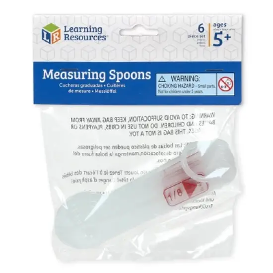 Learning Resources Set of 6 Measuring Spoons: Plastic Teaching Aid for Kindergarten, No Choking Hazard, Ages 5+ image {4}