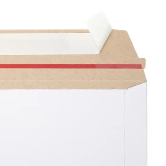 Juvale 25 Pack Stay Flat Rigid Mailers 9x12 with Self Adhesive Seal, Bulk White Cardboard Envelopes for Shipping Photo, Magazines, Comic Books image {5}