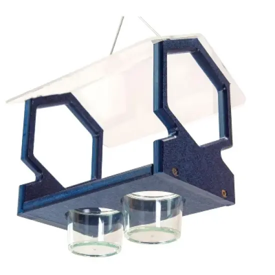 JCs Wildlife Geometric Hanging Bluebird Mealworm Feeder - Holds 1 Cup Dried Mealworms image {3}