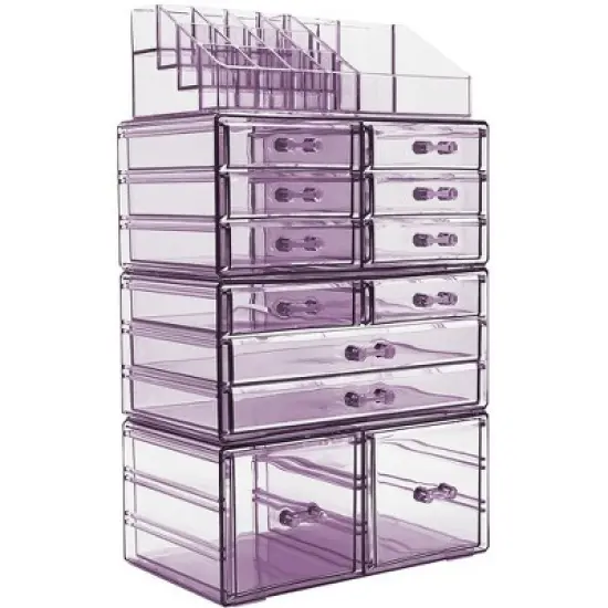 Sorbus X-Large Makeup Organizer Case - 4 Piece Set (12 Drawers) image {8}