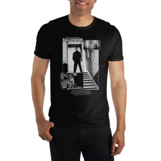 Halloween Classic Horror Movie Mens Black Short Sleeve Graphic Tee image {4}