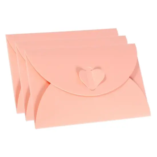 Unique Bargains Mini Pearlescent Paper Heart Shaped Clasp Envelopes 12 Pcs image {10}