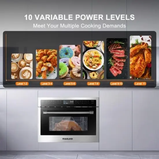 GASLAND 24" 1.6 Cu. Ft. 1000W Built-in Microwaves, Drawer, BMD1602S image {4}