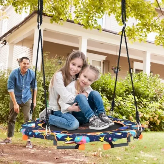 36''Convertible Swing & Trampoline Set Toddler Kids Fitness Rebounder W/Handrail image {1}