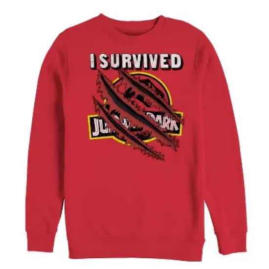 Men's Jurassic Park I Survived Scratch Sweatshirt image {2}