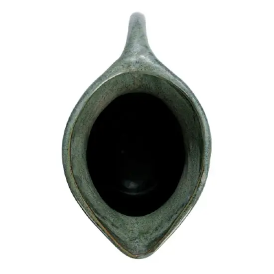 Storied Home Round Stoneware Pitcher with Reactive Glaze, Matte Teal image {5}