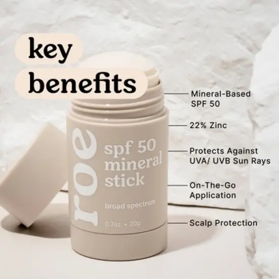 Roe Wellness Mineral Sunscreen Stick - SPF 50 - 3oz image {2}