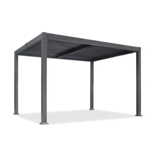 PURPLE LEAF Outdoor Louvered Pergola with Adjustable Metal Roof for Patio Pergola image {11}