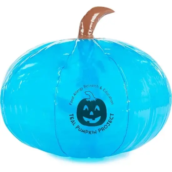 Teal Pumpkin 15" Inflatable Halloween Decoration- Blow Up Indoor/Outdoor Jack O Lantern Decoration for Parties, Trick-or-Treating, Lawn Decor image {1}
