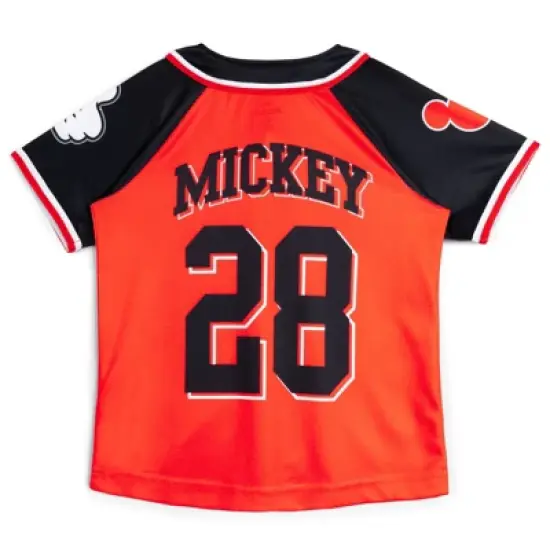 Disney Mickey Mouse Mesh Baseball Jersey Button Down Dress Shirt Toddler image {2}