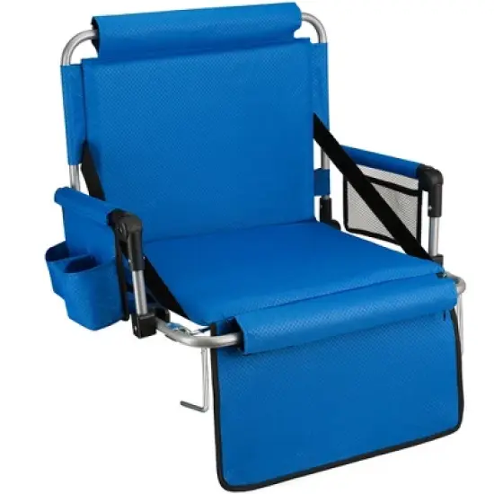 Alpcour Stadium Seat - Foldable, Padded Bleacher Chair with Backrest, Armrest, Pockets, & Cup Holder image {10}