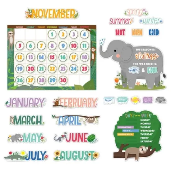 Creative Teaching Press&reg; Jungle Friends Calendar Set Bulletin Board, 67 Pieces image {3}