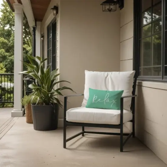Creative Products Relax Thin Script Mint 14x20 Indoor / Outdoor Pillow image {5}