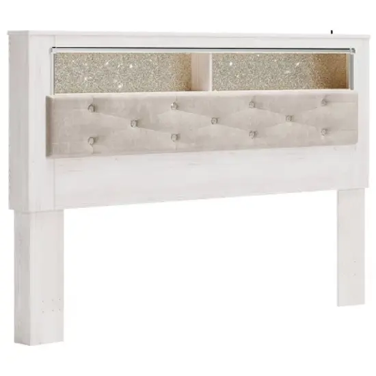 Altyra Upholstered Panel Bookcase Headboard White - Signature Design by Ashley image {6}