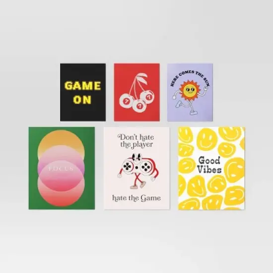 20" x 16" 6pc Retro Humor Wall Art Set Poster Prints - Room Essentials&trade; image {4}