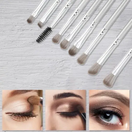 Unique Bargains Foundation Powder Concealers Eye Shadows Makeup Brushes and Storage Case Gray 14 Pcs image {5}