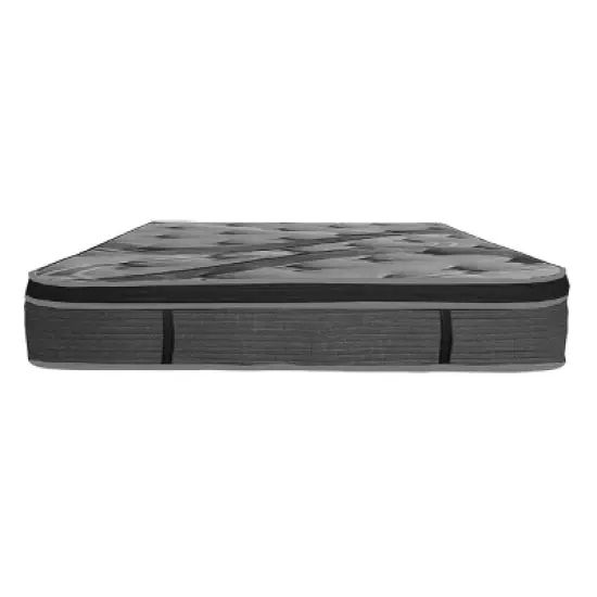 PAGED Luxurious Euro Top Mattress 14 Inch Memory Foam Mattress with Black knitted Fabric Cover for Bedroom image {4}