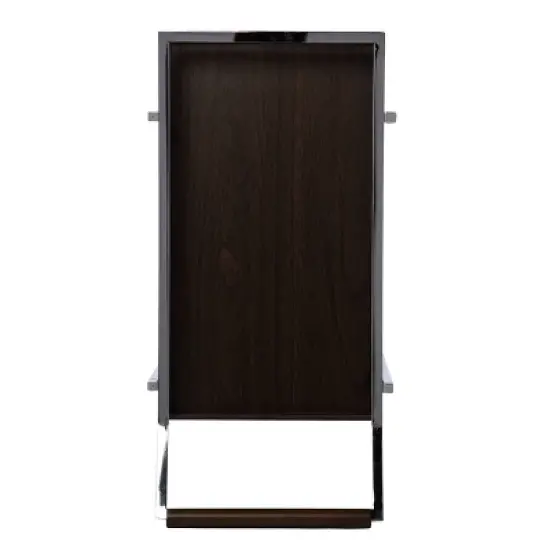 Oneots Rolling Bar Cart Brown/Chrome - Aiden Lane image {5}