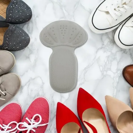 Unique Bargains Two-in-one Shoes Heel Pads One Size Gray 1 Pair image {5}