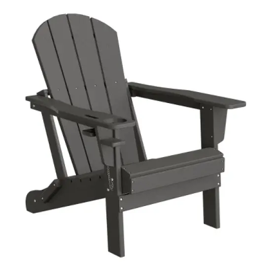 WestinTrends Nantucket Outdoor Patio HDPE Resin Adirondack Chair With Cup Holder and Phone Holder image {18}