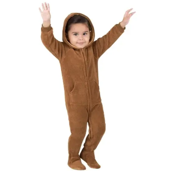 Footed Pajamas - Teddy Bear Infant Hoodie Chenille Onesie image {1}