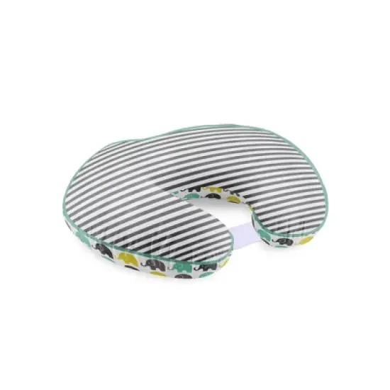 Bacati - 3 pc Elephants Mint Yellow Gray Hugster Feeding & Infant Support Nursing Pillow with 2 removable zippered covers image {6}