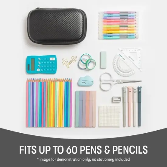 ZIPIT Carbon Pencil Case, Black Pencil Box image {4}