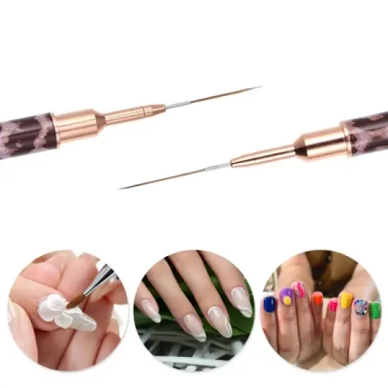 Unique Bargains Doubled-Headed Nail Art Liner Brushes Leopard-Printed 1 Pc image {1}