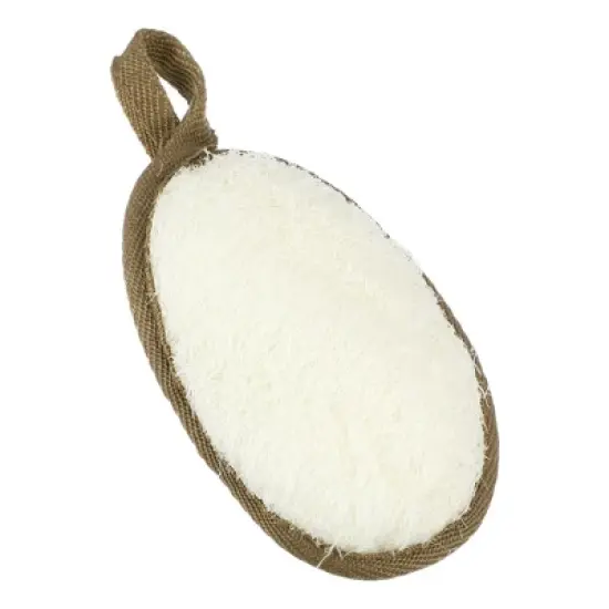 Unique Bargains Bathroom Loofah Pad Brush 5.12"x3.35" White 1 Pc image {6}