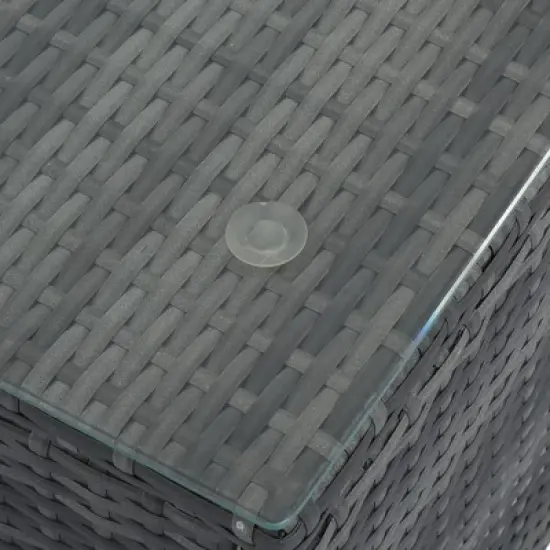 8-Piece Outdoor Patio Wicker Half-Moon Sectional Sofa Set with Rectangular Coffee Table image {14}