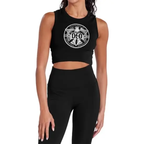 Women's Supergirl Deo Sleeveless Crop Top Tank image {5}