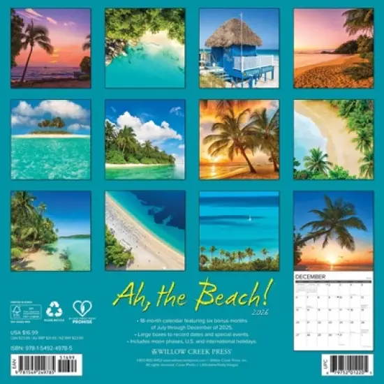 Willow Creek Press 2026 Ah The Beach! Wall Calendar image {1}
