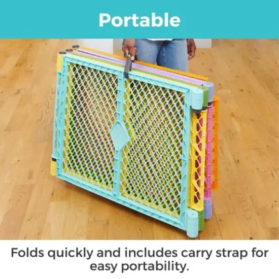 Toddleroo by North States Superyard Colorplay 6 Panel Freestanding Baby Playard - Bright image {8}