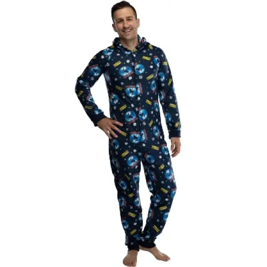 Polar Express Adult Believe Hooded One-Piece Footless Sleeper Union Suit image {4}