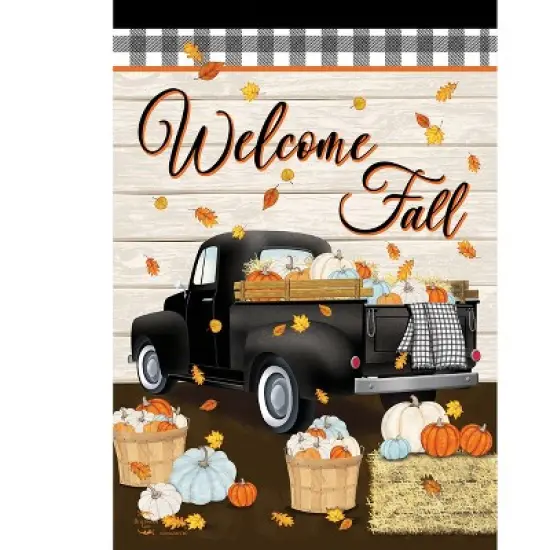 Briarwood Lane Garden Flag 12x18 For Outdoor Welcome Fall Black Truck For Fall Garden Flag Flags For Outside image {4}