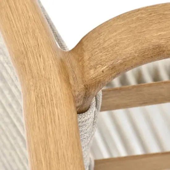 Minimalist Rectilinear Patio Group Engineered Wood Table + Architectural Frame Chairs w/ GridWeave Backrests image {6}