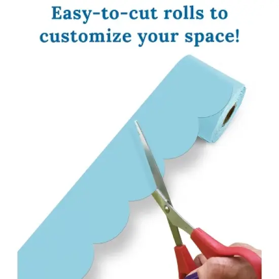 Carson Dellosa Education 65' Sky Blue Rolled Scalloped Bulletin Board Borders (1 roll) image {3}