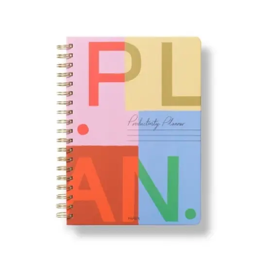 Papier Productivity Planner 9.84"x7.48" Spiral Plan Typographic, Hard Cover image {3}