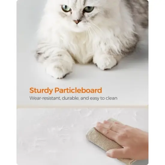 WoodyWonders 33.8-Inch Modern Cat Tower with 3 Perches, Scratching Post & Cave, Includes 4 Washable Cushions image {5}
