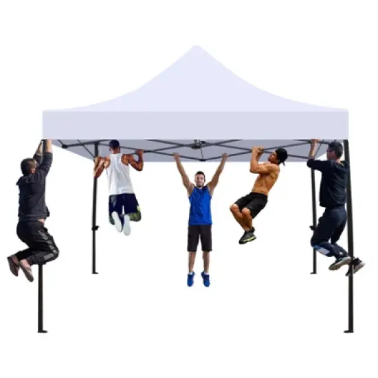 10x10 Ft Pop Up Canopy Tent, Portable Heavy Duty Canopy with Wheeled Carry Bag, 4 Sandbags, UV Protection, Waterproof Canopy for Outdoor Parties image {9}