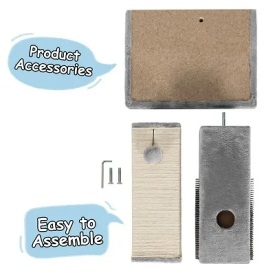 Costway 31'' Tall Cat Scratching Post Claw Scratcher w/ Sisal Rope & 2 plush Ball image {8}