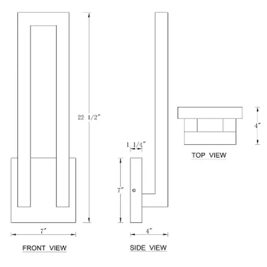 C Cattleya 22.5in Matte Black Integrated LED Outdoor Wall Light image {6}