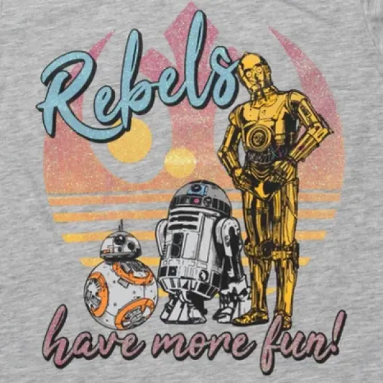 Star Wars Stormtrooper C-3PO R2-D2 Girls 3 Pack Graphic T-Shirts Little Kid to Big Kid image {8}