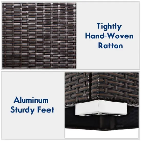 Costway 2PCS Patio Rattan Armless Sofa Sectional Furniture image {6}