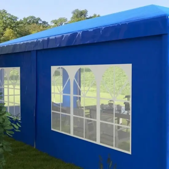 Resenkos Canopy, Outdoor Canopy Tent,9.6' x 19' Large Party Tent with 4 Removable Window Sidewalls for Weddings, Picnics, Blue image {2}