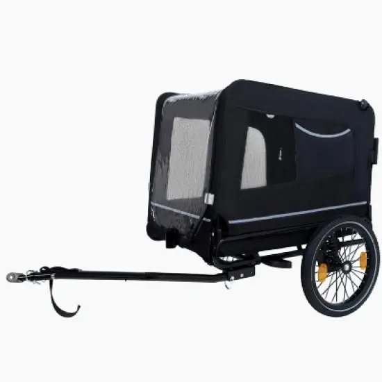 2-in-1 Bike Trailer & Push Cart for Pets - Detachable Bike Hitch & Push Handle Included,All-Terrain Wheels,Non-Slip Floor,Holds Up to 88 lbs image {6}